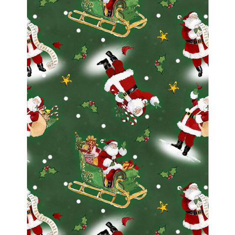 Tossed Santas Green- The Jolly North