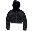 TRAINERS CLUB: CROPPED ZIP - BLACK (WOMEN)