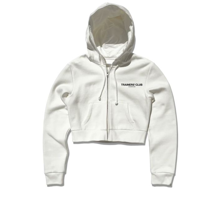 TRAINERS CLUB: CROPPED ZIP - WHITE (WOMEN)