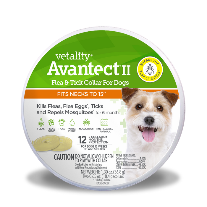Vetality Avantect II Flea and Tick Collar for Dogs