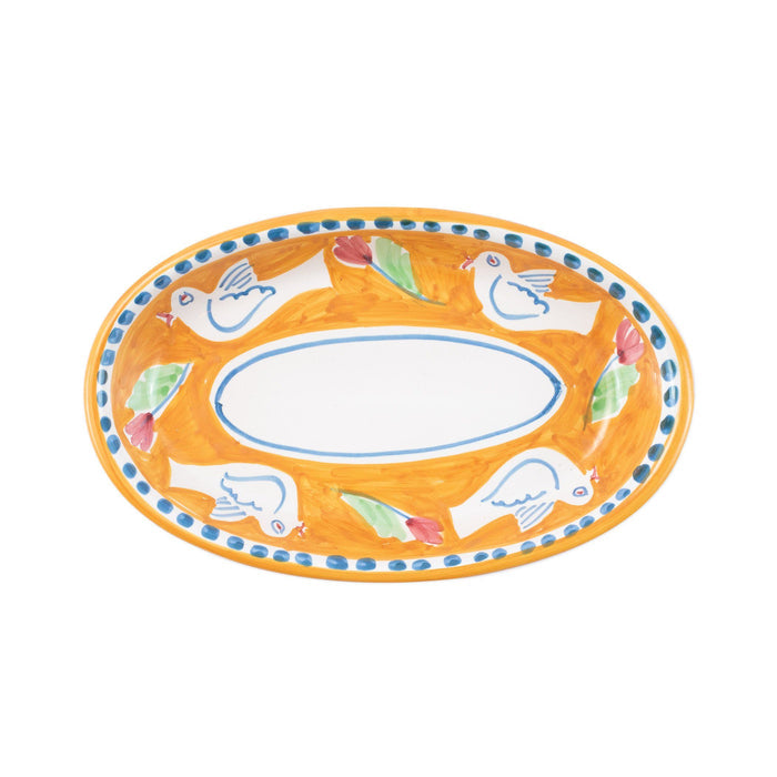 Vietri Campagna Uccello Small Oval Tray Dinnerware Vietri