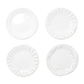 Vietri Incanto Stone White Assorted Canape Plates - Set of 4 Dinnerware Vietri