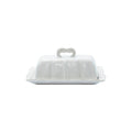 Vietri Incanto Stone White Baroque Butter Dish Dinnerware Vietri