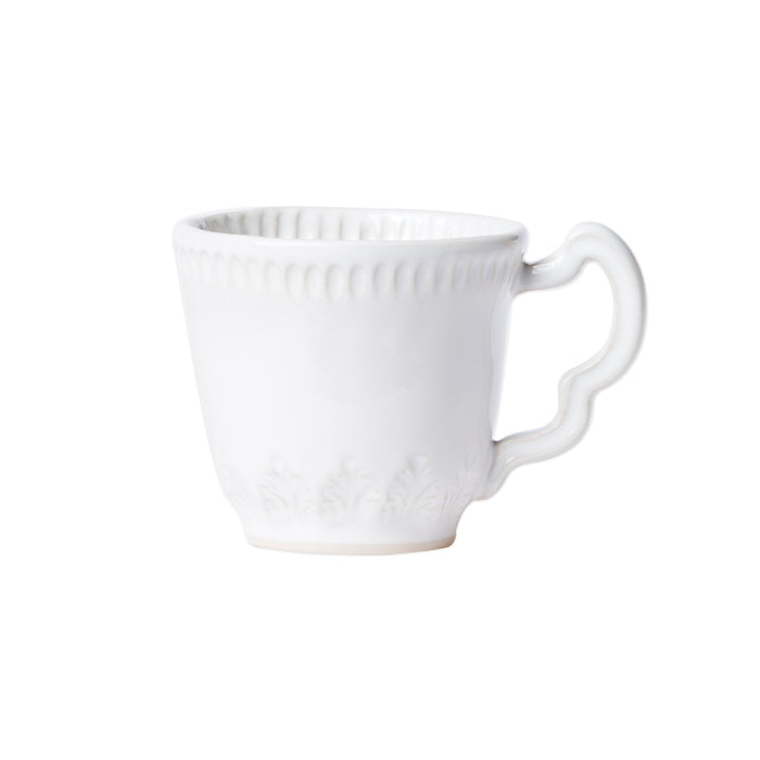 Vietri Incanto Stone White Leaf Mug Dinnerware Vietri