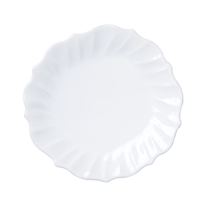 Vietri Incanto Stone White Ruffle Dinner Plate Dinnerware Vietri