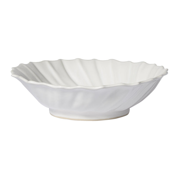 Vietri Incanto Stone White Ruffle Large Bowl Dinnerware Vietri