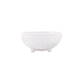 Vietri Incanto Stone White Stripe Footed Bowl Dinnerware Vietri