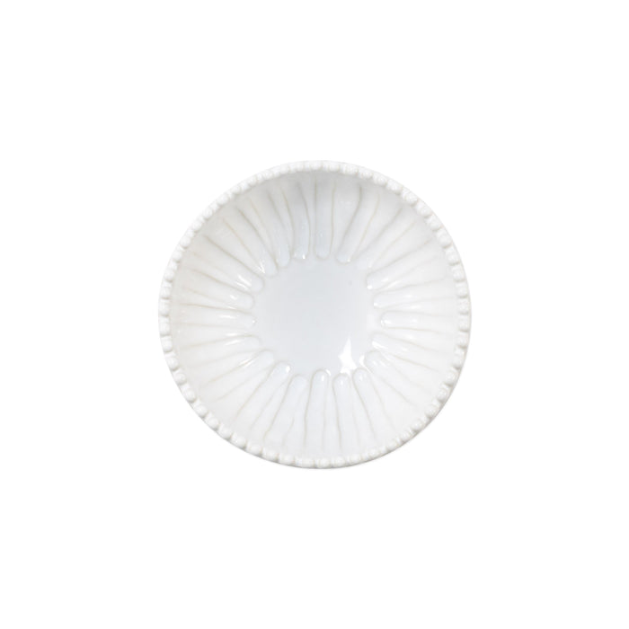 Vietri Incanto Stone White Stripe Footed Bowl Dinnerware Vietri