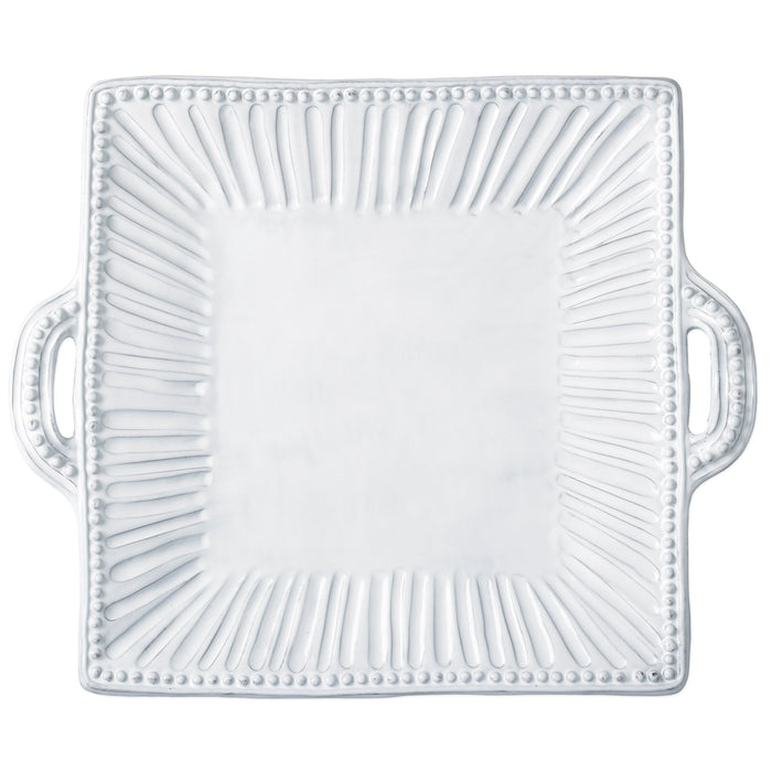 Vietri Incanto Stripe Handled Square Platter Dinnerware Vietri