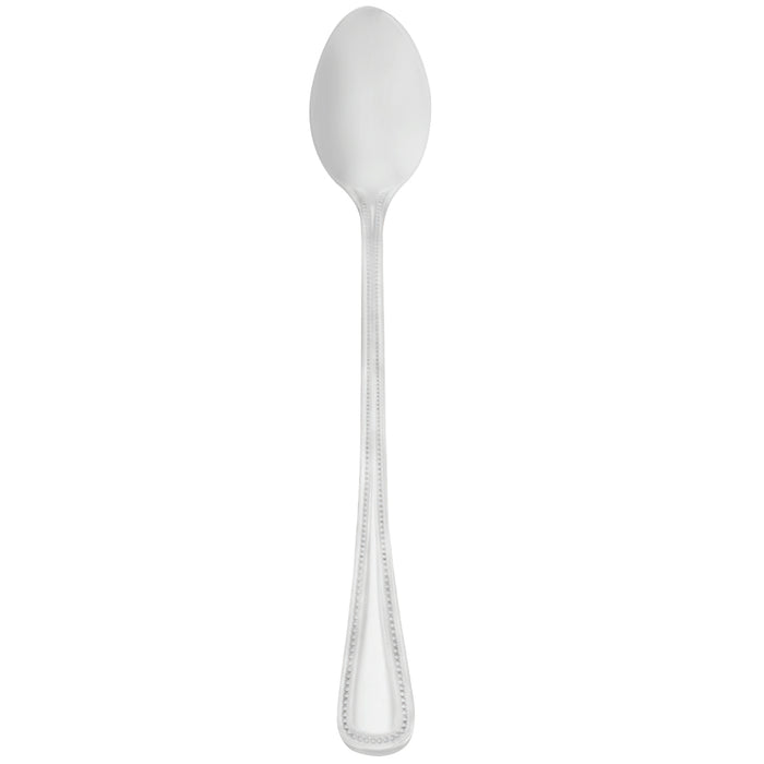 Walco 9204 Classic Bead 7 1/4" 18/10 Stainless Steel Extra Heavy Weight Iced Tea Spoon - 12/Pack