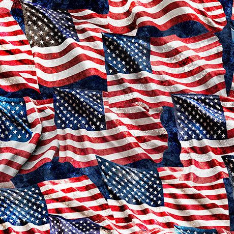 Waving American Flag Navy