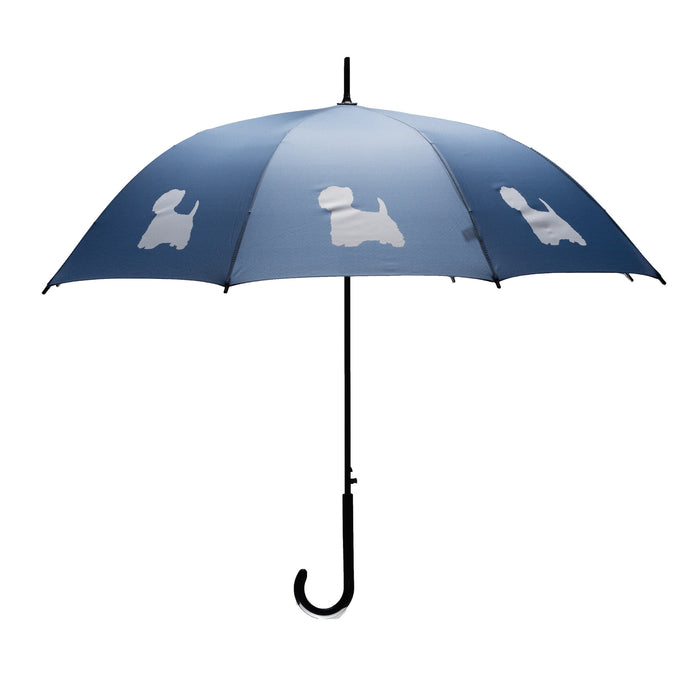 West Highland White Terrier Umbrella White on Navy Blue