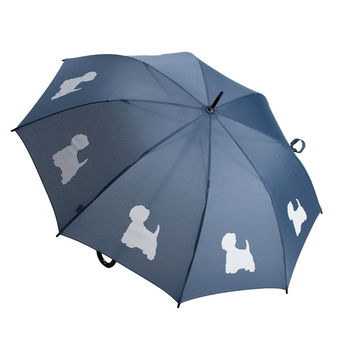 West Highland White Terrier Umbrella White on Navy Blue