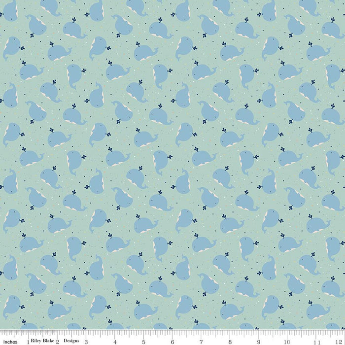 Whales Powder Flannel- I Love You to the Moon