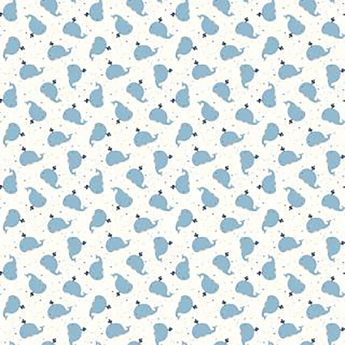 Whales White Flannel- I Love You to the Moon