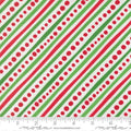 White Dotted Bias Stripes- Snow Time