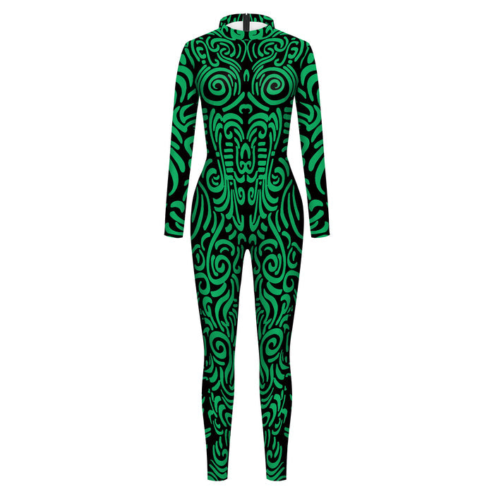 Women's Geometric Digital Printing One-piece Breathable Jumpsuit