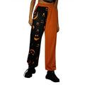 Women's Halloween Casual Patchwork Printed Skinny Pants