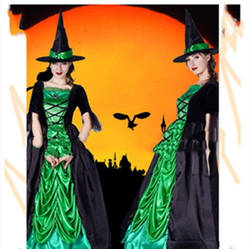 Women's Halloween Green Witch  Dress