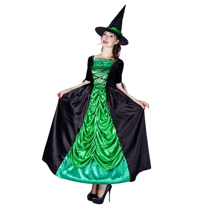 Women's Halloween Green Witch  Dress