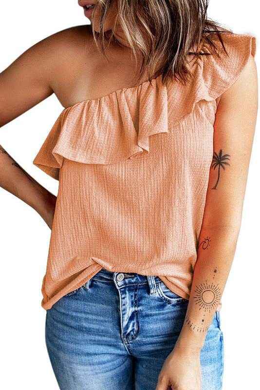Women's Pure Color Ruffles Pleated Vest