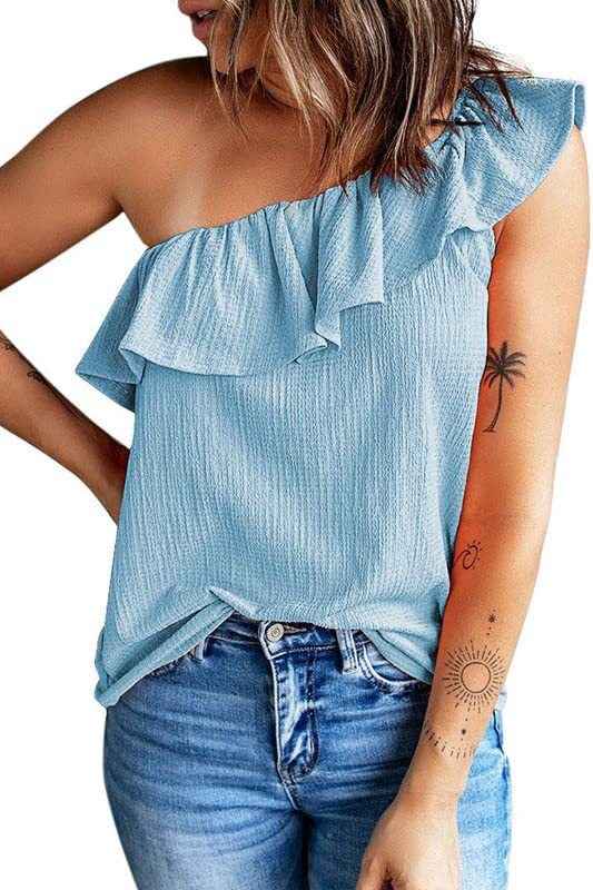 Women's Pure Color Ruffles Pleated Vest