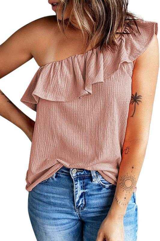 Women's Pure Color Ruffles Pleated Vest