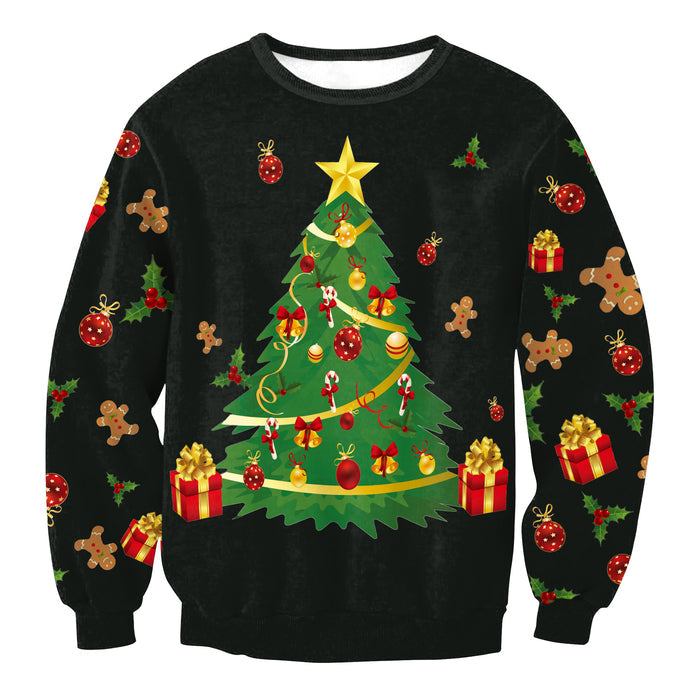 Women's Santa Claus Elk Long Sleeve Round Neck Loose Sweatshirt
