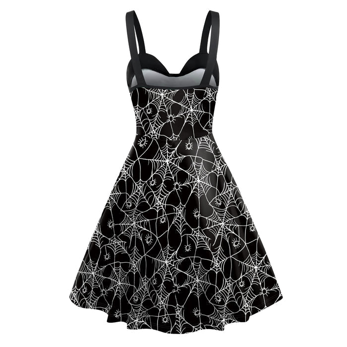 Women's Skeleton Spider Web Halloween Dress