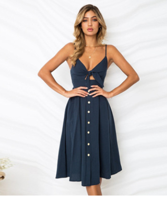 Women's Sleeveless Backless Summer Dress