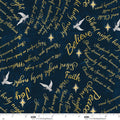 Words Texture Navy- Silent Night