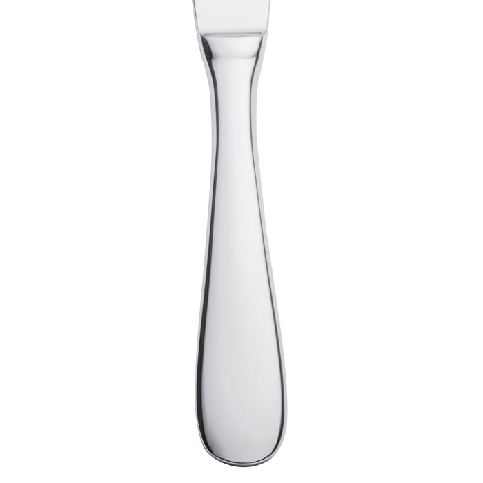World Tableware 213 5503 Baguette 9 3/4" 18/0 Stainless Steel Heavy Weight Serrated Solid Handle Dinner Knife - 12/Pack