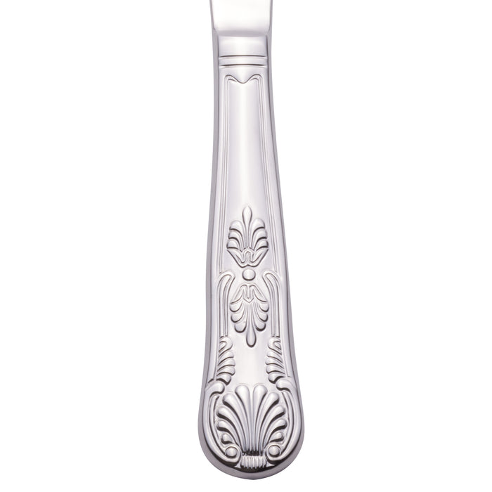 World Tableware 244 5502 Kings 9 1/2" 18/0 Stainless Steel Heavy Weight Solid Handle Dinner Knife with Fluted Blade - 12/Pack