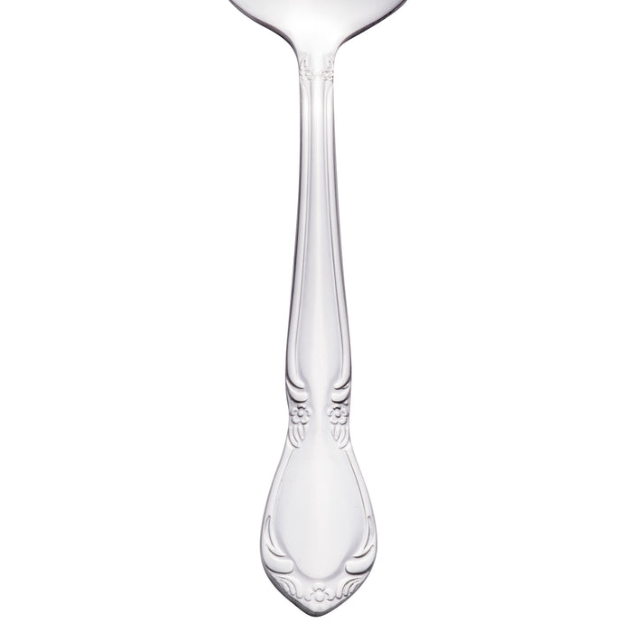 World Tableware 901 016 Lady Astor 7 3/8" 18/0 Stainless Steel Heavy Weight Bouillon Spoon - 12/Pack