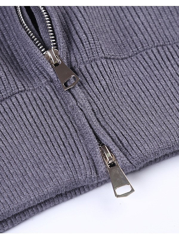 Zip Turtleneck Wool Coat For Men And Women