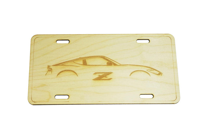 ZSPEC Nissan Z RZ34 Silhouette License Plate, Birch, Ornamental - ZSPEC Design LLC - Holiday Ornaments - garage art, license, lifestyle, nissan, ornament, per each, RZ34 - zspecdesign.com
